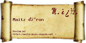 Maitz Áron névjegykártya