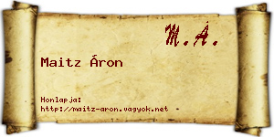 Maitz Áron névjegykártya