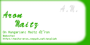 aron maitz business card